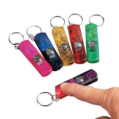 Compass & Light-Up Keychains 3-in-1 Whistle-2 1/2-12 Pc.