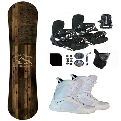 Symbolic Freedom Flag USA Kids Snowboard & Bindings & Choice Blem Boots Package (BLK Bindings+ White Blem Boot 4.5, 135cm Freedom Rocker)