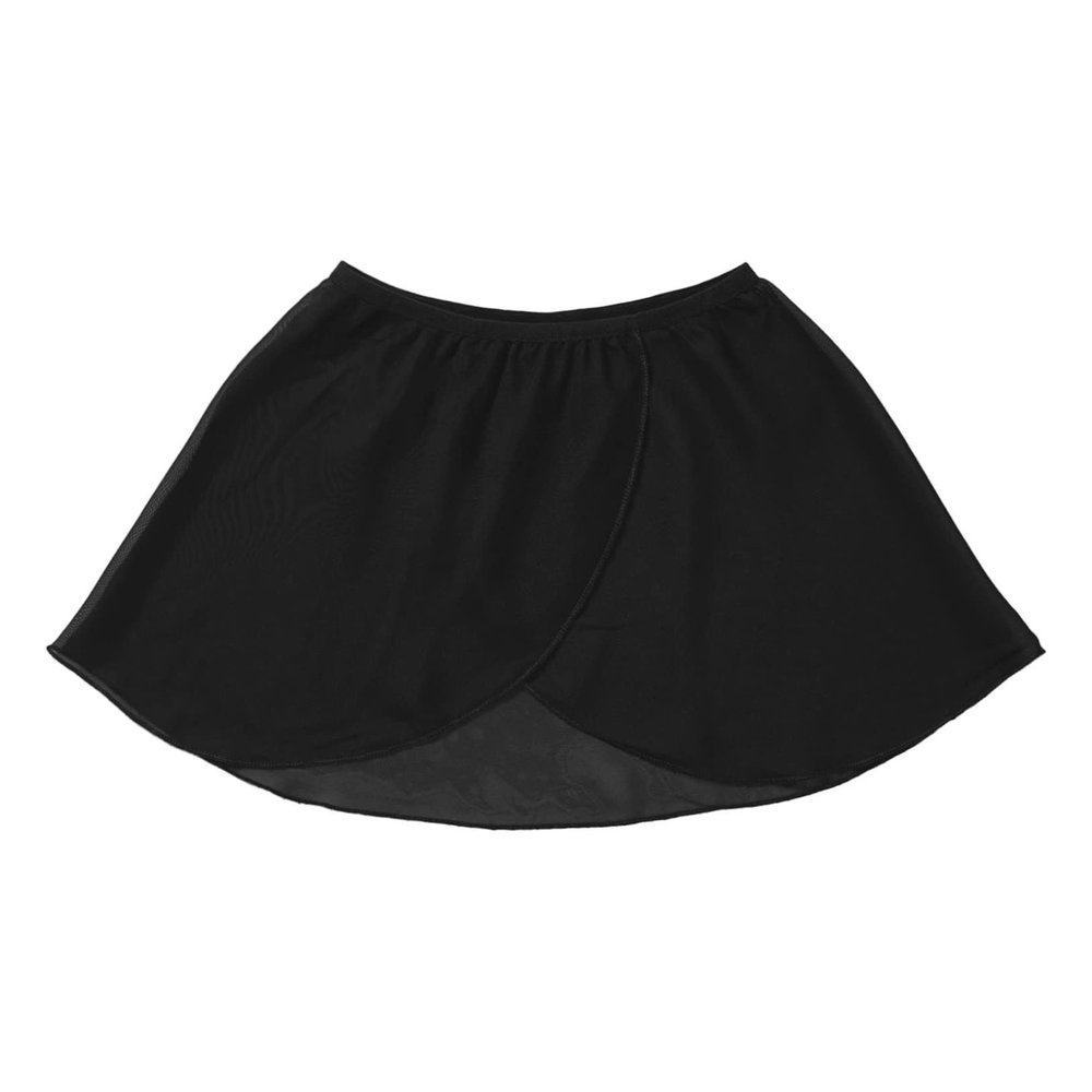 Freebily Kids Girls Chiffon Wrap Dance Skirt Ballet Dance Pull On Skirt Gymnastic Training Dancewear Black 2-6 Years