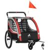 Aosom 3-in-1 Walk/Jog/Ride Child Baby Bike Trailer for Kids 2 Seater, High-Visibility Bike Stroller for Toddler Wagon, Weather-Strong Double Bicycle Trailer Accessory for Kids, Red view 1