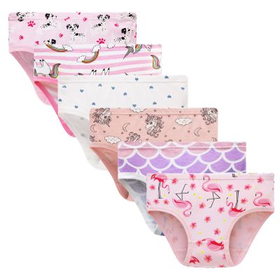 Barara King Girls' Undies 100% Cotton Panties Baby Toddler Soft Underwear Flamingo unicorn Briefs (Pack of 6) Size 18-24Months
