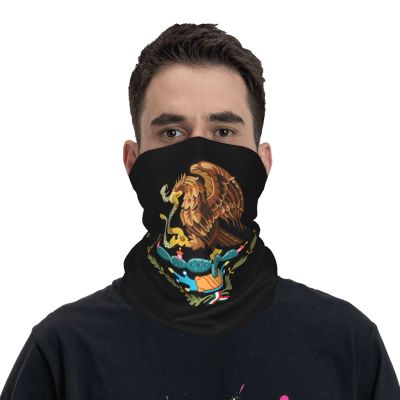 LIFANGMI Coat of arms of Mexico Neck Gaiter Balaclava Face Mask for Men Women Double-Sided Printing Sports Breathable Bandanas Scarf Face Cover White