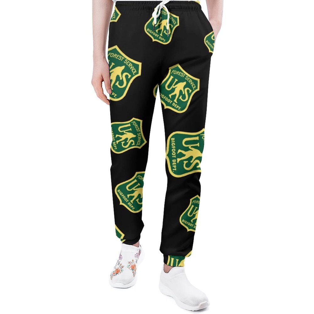 US Forest Service Bigfoot Dept Men's Sweatpants Lightweight Drawstring Joggers Athletic Pants with Pocket for Gym Running 2XL