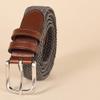Amazon Essentials Men's Stretch Woven Braid Belt, Grey, 46 view 2