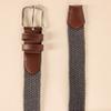 Amazon Essentials Men's Stretch Woven Braid Belt, Grey, 46 view 3