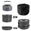 aiGear 3pcs Camping Cookware Mess Kit, Non-Stick Camping Pan Pot Kettle, Lightweight Aluminum, Collapsible Portable Camping Cooking Set for Outdoor Cooking Hiking Picnic, Black (CC01BK05) view 1