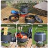 aiGear 3pcs Camping Cookware Mess Kit, Non-Stick Camping Pan Pot Kettle, Lightweight Aluminum, Collapsible Portable Camping Cooking Set for Outdoor Cooking Hiking Picnic, Black (CC01BK05) view 2