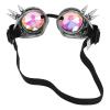 VBESTLIFE Kaleidoscope Goggles,Halloween Kaleidoscope Goggles Rainbow Crystal Lenses Trippy Psychedelic Steampunk Goggles (Antique Silver) view 4