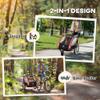 Aosom 2-in-1 Walk/Ride Child Baby Bike Trailer for Kids 2 Seater, High-Visibility Bike Stroller for Toddler Wagon, Weather-Strong Double Bicycle Trailer Accessory for Kids, Red view 3