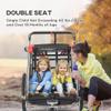 Aosom 2-in-1 Walk/Ride Child Baby Bike Trailer for Kids 2 Seater, High-Visibility Bike Stroller for Toddler Wagon, Weather-Strong Double Bicycle Trailer Accessory for Kids, Red view 4