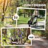 Aosom 2-in-1 Walk/Ride Child Baby Bike Trailer for Kids 2 Seater, High-Visibility Bike Stroller for Toddler Wagon, Weather-Strong Double Bicycle Trailer Accessory for Kids, Green view 3