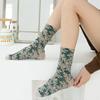 5 Pairs Vintage Embroidered Floral Socks, Embroidered Socks Winter Warm Cotton Women Vintage Flower Socks (Blue) view 2