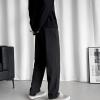 Men's Thin Loose Straight Slacks in Summer Casual Elastic Waist Summer Beach Pants Lightweight Sweatpants (Black,Medium) view 2
