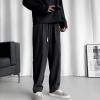 Men's Thin Loose Straight Slacks in Summer Casual Elastic Waist Summer Beach Pants Lightweight Sweatpants (Black,Medium) view 4