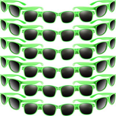 MIAHART 24 Pack Kids Sunglasses Party Glasses Bulk Goody Bag Fillers for Boys and Girls Birthday Party Summer Party Supplies, Green