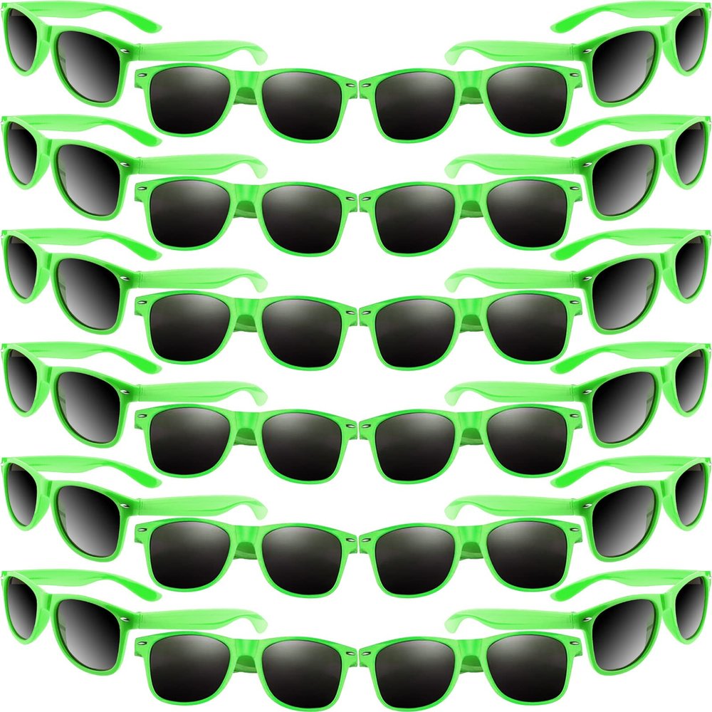 MIAHART 24 Pack Kids Sunglasses Party Glasses Bulk Goody Bag Fillers for Boys and Girls Birthday Party Summer Party Supplies, Green