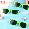 MIAHART 24 Pack Kids Sunglasses Party Glasses Bulk Goody Bag Fillers for Boys and Girls Birthday Party Summer Party Supplies, Green view 2