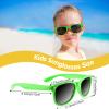 MIAHART 24 Pack Kids Sunglasses Party Glasses Bulk Goody Bag Fillers for Boys and Girls Birthday Party Summer Party Supplies, Green view 3