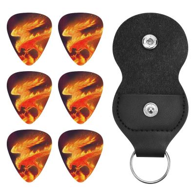 Fire Phoenix Guitar Picks Personalized Triangle Plectrums Guitar Accessories with Storage Bag for Men Women 0.96mm