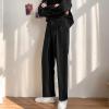 DGHM-JLMY Men's Trend Wide-Leg Casual Pants Straight Trousers Oversize Fashion Retro Sports Pants High Street Loose Pants (Black,Small) view 4