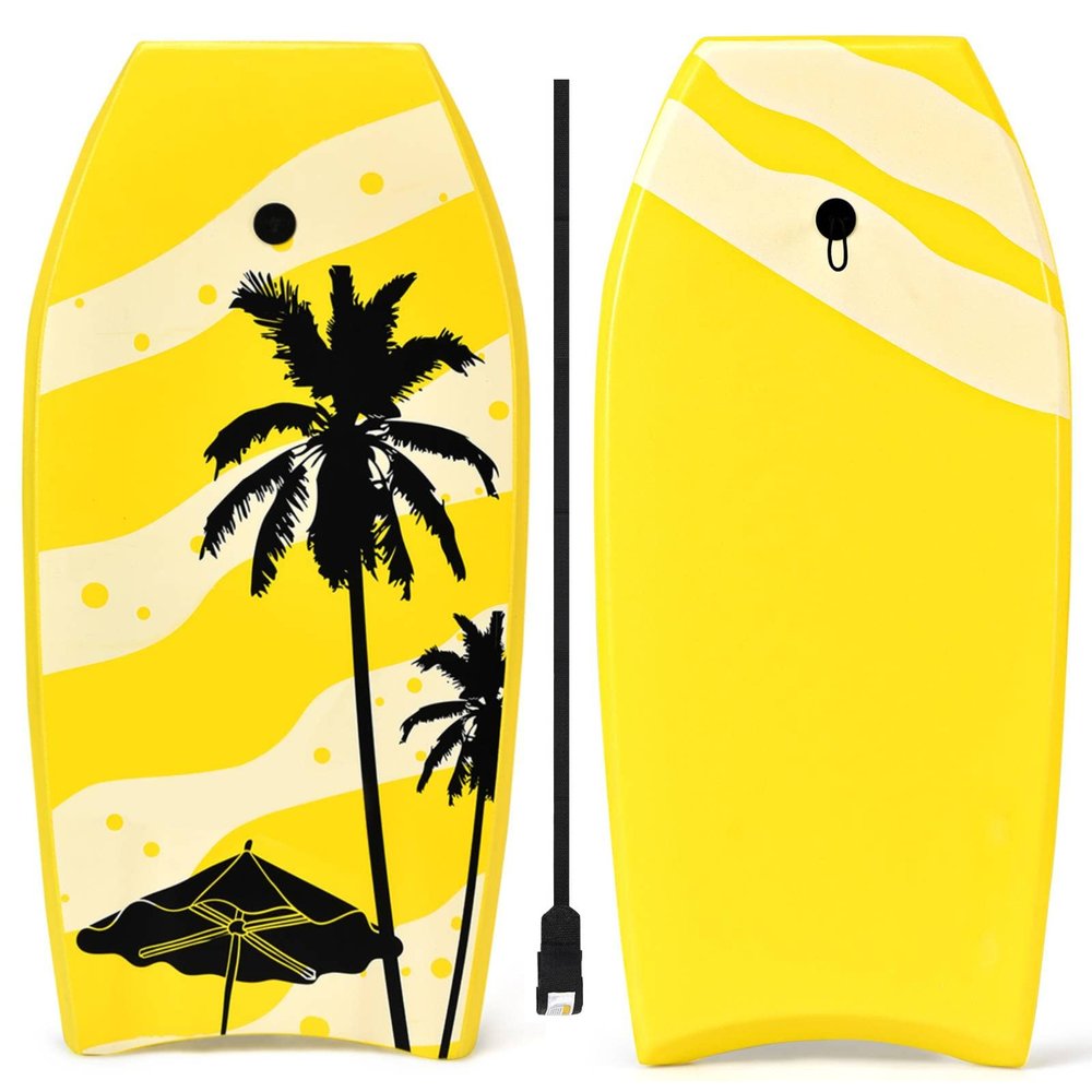 IRONMAX Body Board, 33''/37''/41'' Lightweight Surfing Board w/ Wrist Leash, EPS Core, XPE Deck & HDPE Slick Bottom for Beach, Pool & Water Park, Bodyboard for Kids Adults Teens