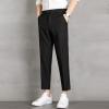 Men Thin Solid Simple Pencil Pants Classic Casual Stretch Pant Business Dress Pants Slim Fit Skinny Suit Pants (Black,28) view 3
