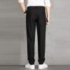 Men Thin Solid Simple Pencil Pants Classic Casual Stretch Pant Business Dress Pants Slim Fit Skinny Suit Pants (Black,28) view 4