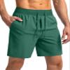 Men's Running Shorts with Zipper Pockets 7 Inch Lightweight Quick Dry Gym Athletic Workout Shorts for Men (Green, M) view 1