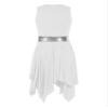 JEEYJOO Women's Liturgical Praise Dance Dress Tunic Worship Color Block Lyrical Dance Costume Performance White Large view 3