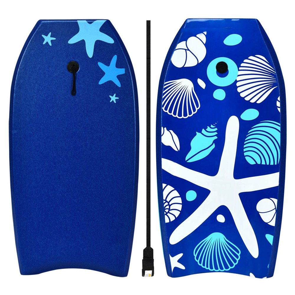 IRONMAX Body Board, 33''/37''/41'' Lightweight Surfing Board w/ Wrist Leash, EPS Core, XPE Deck & HDPE Slick Bottom for Beach, Pool & Water Park, Bodyboard for Kids Adults Teens