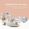 Dufannie Silver Girls High Heels Kids Dress Shoes Princess Heels for Kid Sandals Little Girls Sparkle Shoes Pumps Size 13 Pageant Wedding Church Halloween Dance Party Tween Sandal(3405Silver 13) view 3