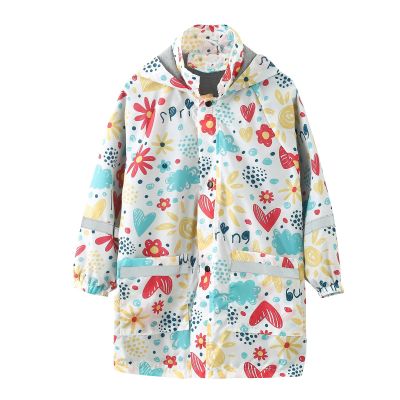 Toddler Girl Boy Spring Fall Clothing Cartoon Lightweight Zip Jacket Windbreaker Outerwear Rain Coat (White, 6-7 Years)