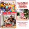 4 Pieces Sports Scooter Board Bulk Sitting Scooter Board with Handles Plastic Casters Sport Flat for Gym Indoor Outdoor Activities Play Equipment(Red) view 2