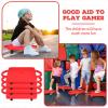 4 Pieces Sports Scooter Board Bulk Sitting Scooter Board with Handles Plastic Casters Sport Flat for Gym Indoor Outdoor Activities Play Equipment(Red) view 4