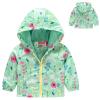 Toddler Baby Boys Girls Coat Long Sleeve Cartoon Zip Hooded Windproof Jacket Autumn Outwear 1-5 Years (Green, 3-4 Years) view 2