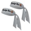 TopTie 50 PCS Custom Tie Back Headband, Tie Sweatband, Grey Sports Headband, Design Your Own Headband with Logo view 1