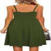 Soesdemo Summer Dresses for Women Sleeveless V Neck Spaghetti Strap A Line 2023 Fashion Sundresses Casual Green Dress with Pockets for Wedding/Graduation/Spring/Beach view 3