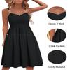 Soesdemo Summer Dresses for Women Sleeveless V Neck Spaghetti Strap A Line 2023 Fashion Sundresses Casual Green Dress with Pockets for Wedding/Graduation/Spring/Beach view 4