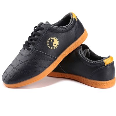 DAFLIN Taekwondo Shoes, Unisex Taekwondo Boxing Kung Fu Tai Chi Sport Gym Shoes for Children Adults (Color : Black, Size : 8 US)