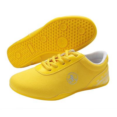 DAFLIN Taekwondo Shoes, Martial Arts Boxing Shoes, Kung Fu Taichi Lightweight Sports Training Footwear for Men and Women (Color : Yellow, Size : 28 EU)
