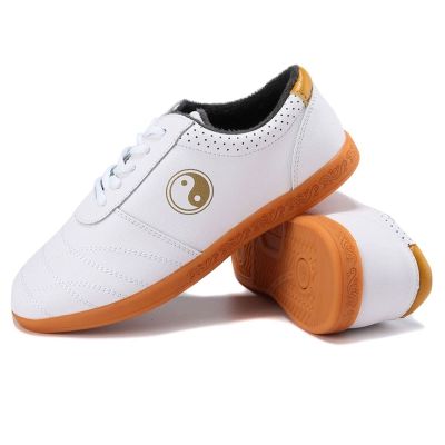 DAFLIN Taekwondo Shoes, Unisex Taekwondo Boxing Kung Fu Tai Chi Sport Gym Shoes for Children Adults (Color : White, Size : 8 US)