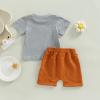 Infant Toddler Baby Boy Summer Clothes Short Sleeve Striped T-Shirt Top Solid Shorts Set 2Pcs Casual Shorts Outfit (MR Steal Your Girl-Gray, 18-24 Months) view 3