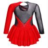 FEESHOW Girls Ballet Figure Ice Skating Ballerina Costume Kids Sequins Long Sleeves Dress for Gym Competition Red_Floral 6 Years view 2