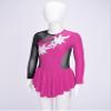 FEESHOW Girls Ballet Figure Ice Skating Ballerina Costume Kids Sequins Long Sleeves Dress for Gym Competition Pink_Floral 8 Years view 4