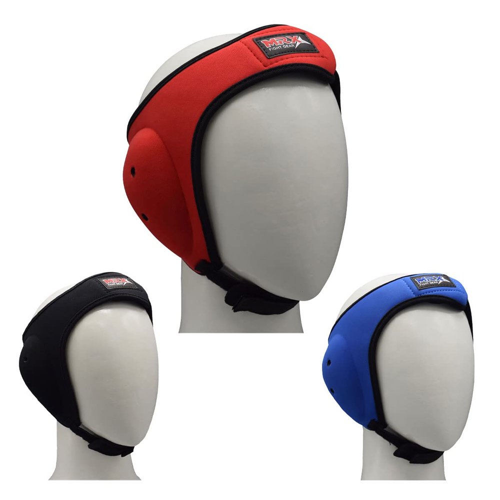 MRX MMA Ear Guard Kick Boxing Ju Jitsu Cage Wrestling Headgear with Adjustable Straps for Safe Head & Ear Protection|Red