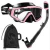 Aegend Snorkeling Gear for Adults Youth Kids, Snorkel Mask with Top Dry Valve - Panoramic View Anti-Leak and Anti-Fog with Mesh Bag for Snorkeling, Scuba Diving, Freediving & Swimming view 1