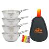 Pubgeer Camping Bowls 20oz (4 Pack) - Stackable Stainless Steel Bowl with Handles and Storage Bag | Outdoor Sierra Cup | Ideal for RV Travel, Camping, and Backpacking | Great Gift view 1
