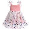 1st Birthday Girl Sleeveless Polka Dots Sequin Tulle Dress - Spaghetti Straps Princess Tutu Outfit for Toddler Cake Smash Photoshoot - Summer Sundress Pink 6-12 Months view 4