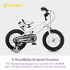 RoyalBaby Freestyle Dual Handbrakes Kids Bike, 16 Inch Learning Bicycle with Training Wheels for Boys Girls Beginners Age 4-7 Years, White view 2