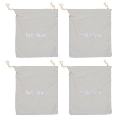FOMIYES 4pcs Hair Dryer Organizer Bags with Drawstring Cloth Travel Storage